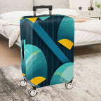 1-Piece Blue Abstract Geometric Modern Stylish Artistic  Suitcase Luggage Cover, Stretch Protective Sleeve