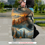 1-Piece Mountain Forest Animal Cat Landscape Nature  Suitcase Luggage Cover, Stretch Protective Sleeve