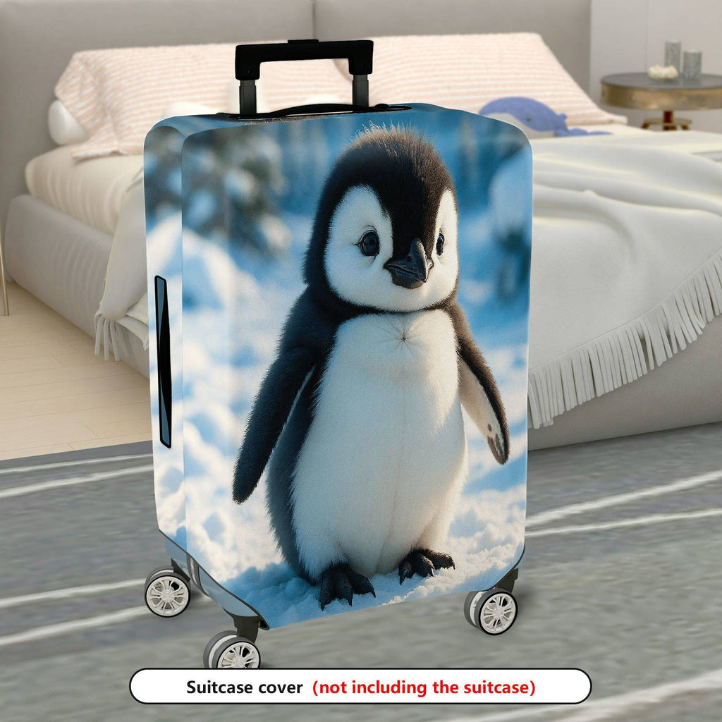 1-Piece Cute Adorable Penguin Winter Snow Animal  Suitcase Luggage Cover, Stretch Protective Sleeve