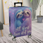 1-Piece Cute Romantic Sloth Heart Love Travel  Suitcase Luggage Cover, Stretch Protective Sleeve