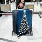 1-Piece Starry Night Christmas Tree Lights Winter Holiday Festive  Suitcase Luggage Cover, Stretch Protective Sleeve