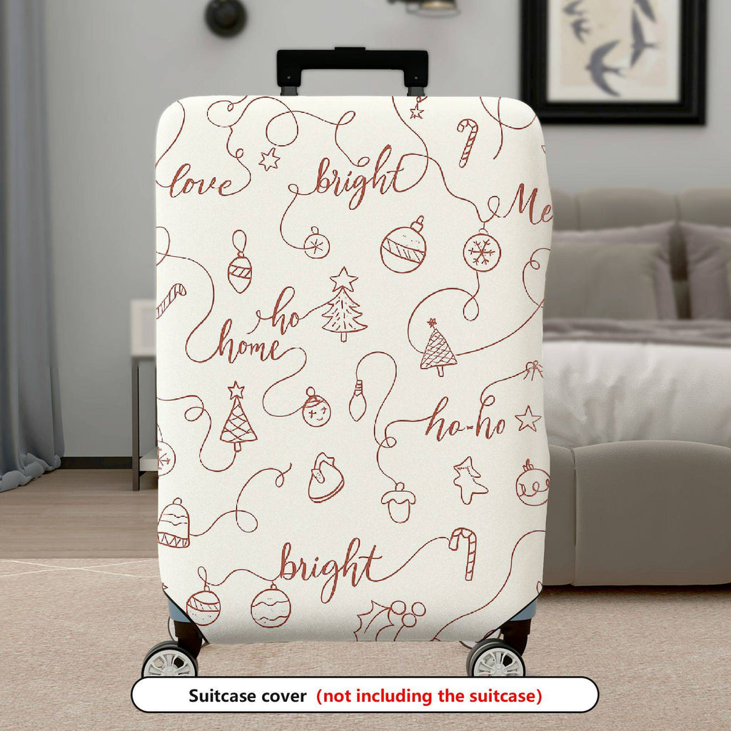 1-Piece Christmas Holiday Festive Merry Joy Pattern  Suitcase Luggage Cover, Stretch Protective Sleeve