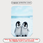 1-Piece Cute Adorable Winter Penguin Snow Friends  Suitcase Luggage Cover, Stretch Protective Sleeve