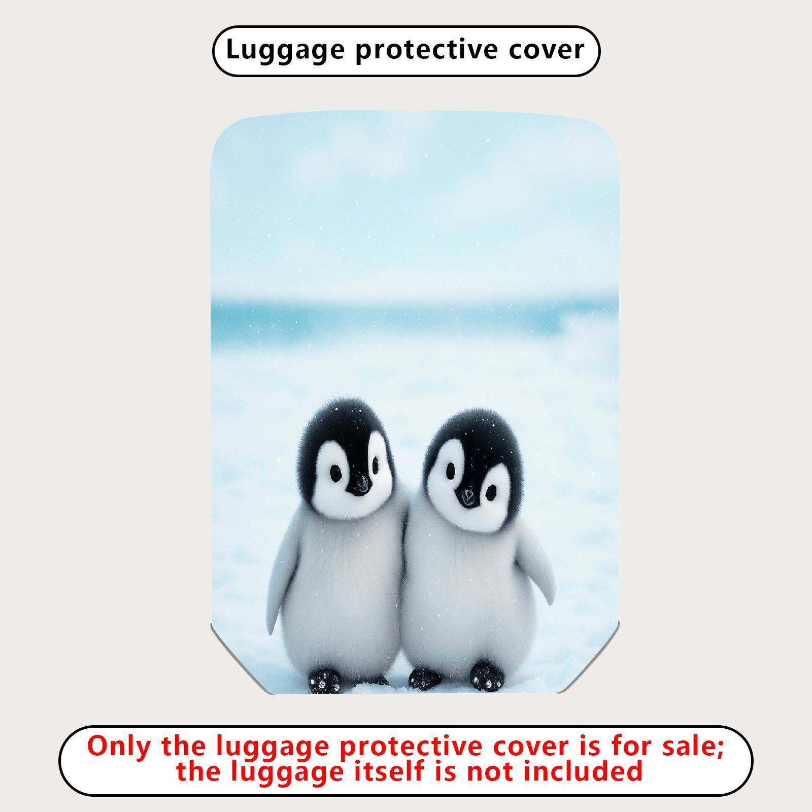 1-Piece Cute Adorable Winter Penguin Snow Friends  Suitcase Luggage Cover, Stretch Protective Sleeve