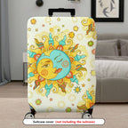 1-Piece Sun Moon Star Astrology Zodiac Abstract Artistic  Suitcase Luggage Cover, Stretch Protective Sleeve