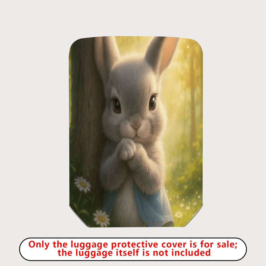 1-Piece Cute Rabbit Nature Forest Flower Animal  Suitcase Luggage Cover, Stretch Protective Sleeve