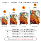 1-Piece Abstract Artistic Colorful Waves Swirls Patterns  Suitcase Luggage Cover, Stretch Protective Sleeve