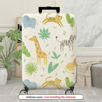 1-Piece Animal Jungle Safari Leaf Lion Giraffe  Suitcase Luggage Cover, Stretch Protective Sleeve