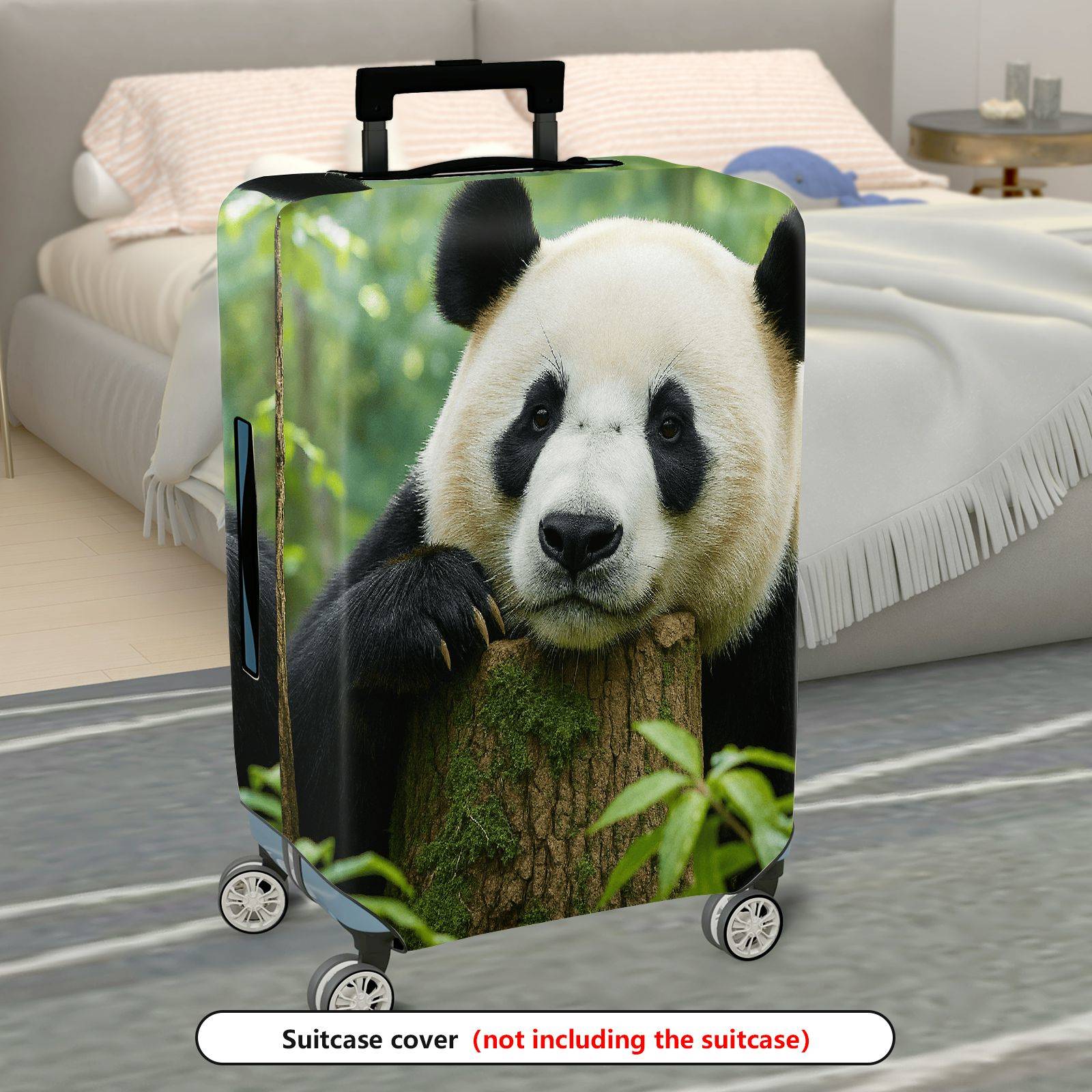 1-Piece Panda Forest Nature Wildlife Cute Animal  Suitcase Luggage Cover, Stretch Protective Sleeve