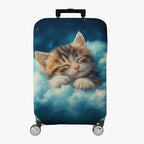 1-Piece Cute Sleepy Kitten Cloud Starry Dream  Suitcase Luggage Cover, Stretch Protective Sleeve