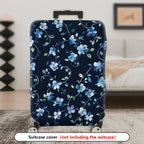 1-Piece Floral Blue Vine Pattern Travel Holiday Design  Suitcase Luggage Cover, Stretch Protective Sleeve