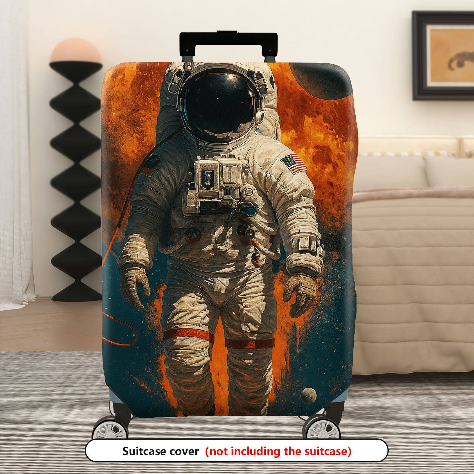 1-Piece Astronaut Planet Galaxy Space Universe Stellar  Suitcase Luggage Cover, Stretch Protective Sleeve