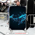 1-Piece Cosmic Whale Starry Network Futuristic Digital Abstract  Suitcase Luggage Cover, Stretch Protective Sleeve