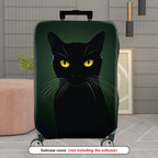 1-Piece Black Cat Pattern Mysterious Minimalist Artistic Luggage  Suitcase Luggage Cover, Stretch Protective Sleeve