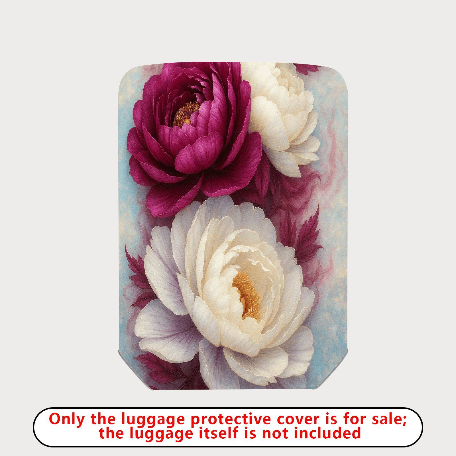 1-Piece Floral Peony Vintage Art Elegant Stylish  Suitcase Luggage Cover, Stretch Protective Sleeve