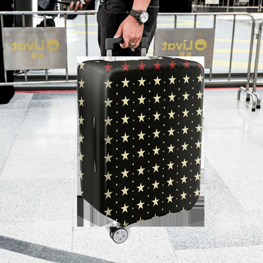 1-Piece Starry Night Black White Cosmic Celestial Elegant  Suitcase Luggage Cover, Stretch Protective Sleeve