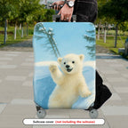 1-Piece Cute Polar Bear Winter Snow Forest Animal  Suitcase Luggage Cover, Stretch Protective Sleeve