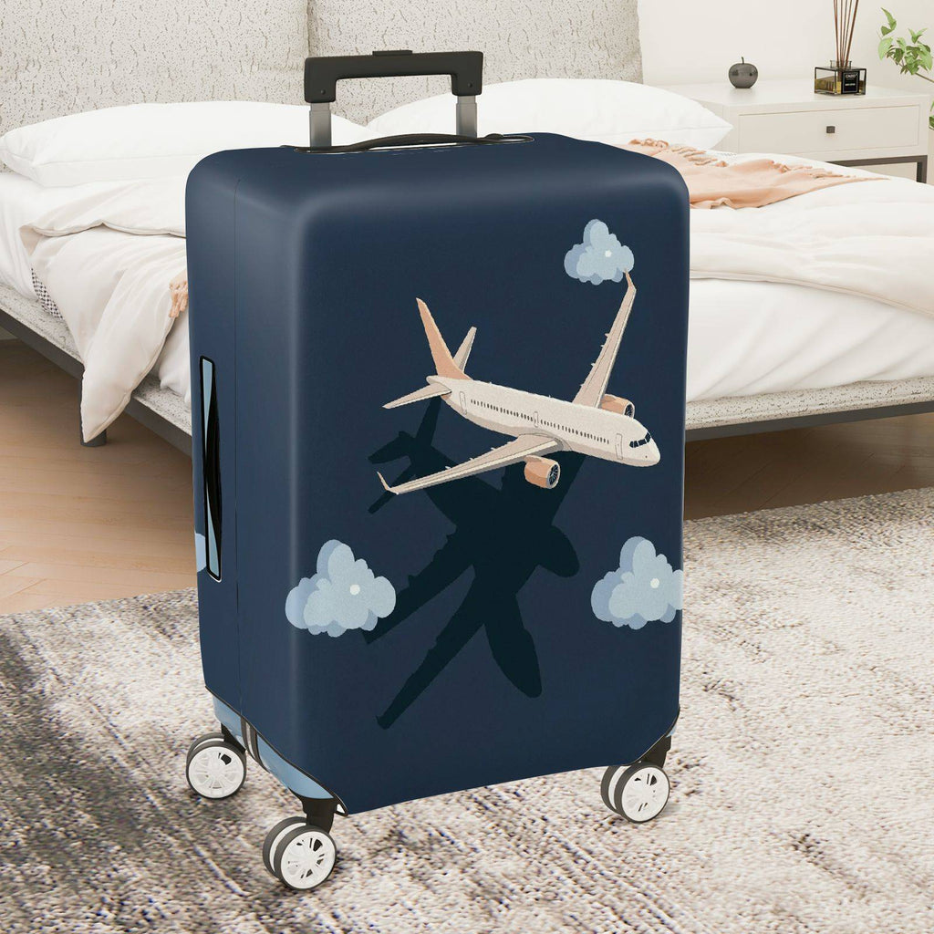 1-Piece Airplane Travel Clouds Sky Blue  Suitcase Luggage Cover, Stretch Protective Sleeve