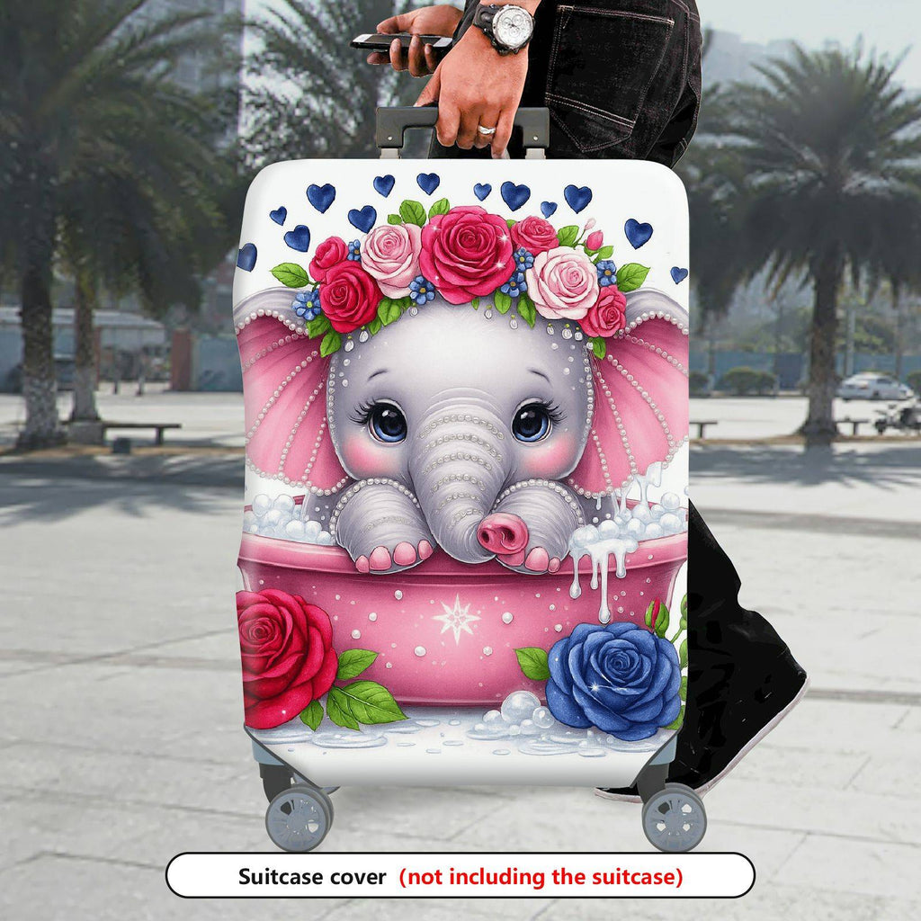1-Piece Romantic Floral Pearl Heart Love  Suitcase Luggage Cover, Stretch Protective Sleeve