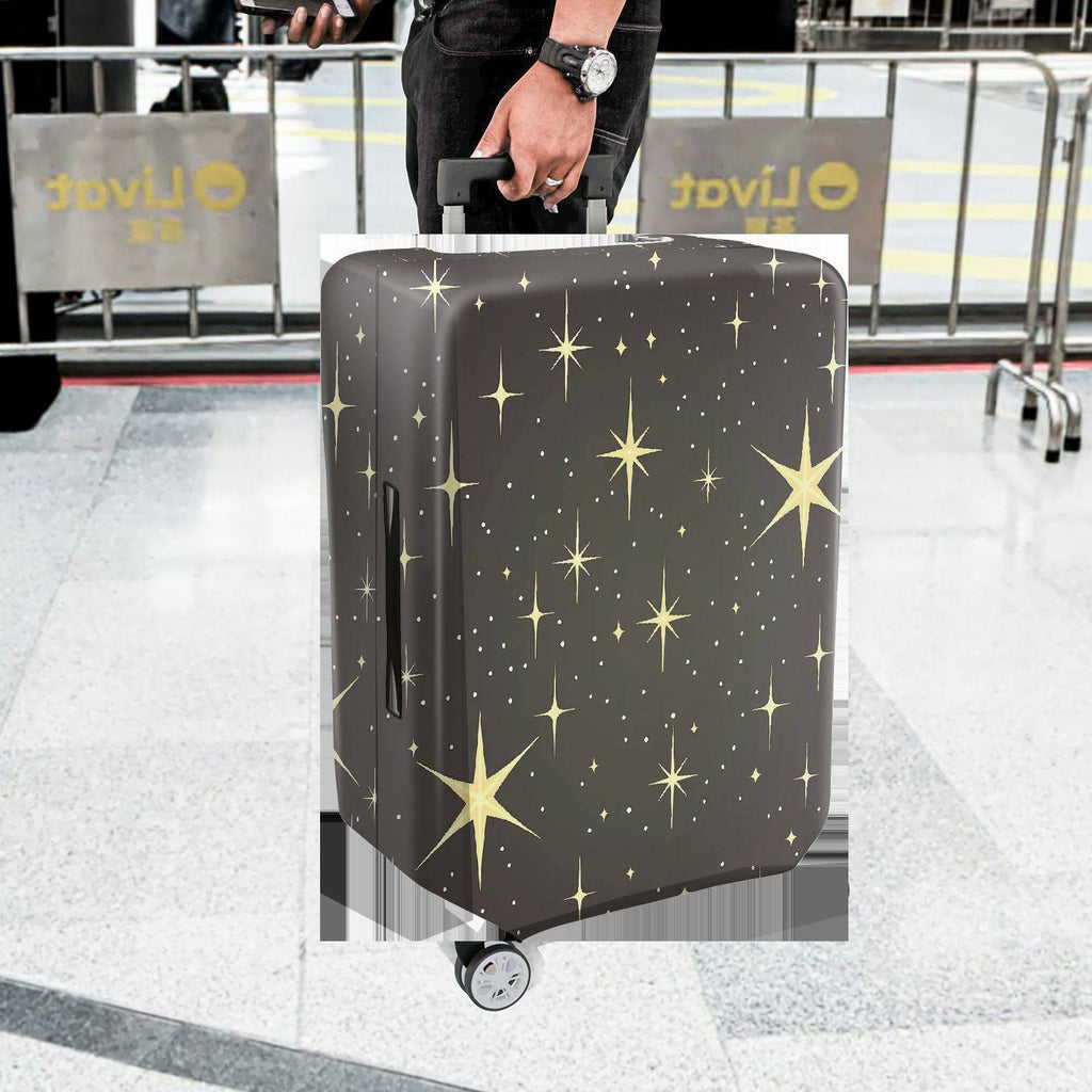 1-Piece Starry Night Sky Cosmic Galaxy Starburst Sparkle  Suitcase Luggage Cover, Stretch Protective Sleeve