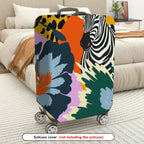 1-Piece Zebra Floral Animal Colorful Jungle  Suitcase Luggage Cover, Stretch Protective Sleeve