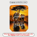 1-Piece African Wildlife Elephant Nature Sunset Tree Safari  Suitcase Luggage Cover, Stretch Protective Sleeve