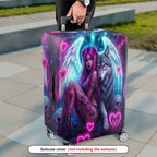 1-Piece Angel Fantasy Wolf Skull Rose Heart  Suitcase Luggage Cover, Stretch Protective Sleeve
