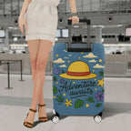 1-Piece Adventure Awaits Floral Hat Cloud Star  Suitcase Luggage Cover, Stretch Protective Sleeve