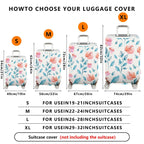 1-Piece Floral Watercolor Artistic Bright Colorful Elegant Travel  Suitcase Luggage Cover, Stretch Protective Sleeve