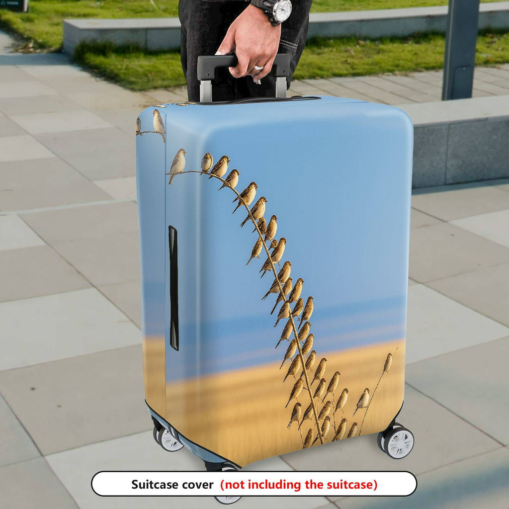 1-Piece Natural Scenic Birds Sky Landscape Nature Grassland  Suitcase Luggage Cover, Stretch Protective Sleeve