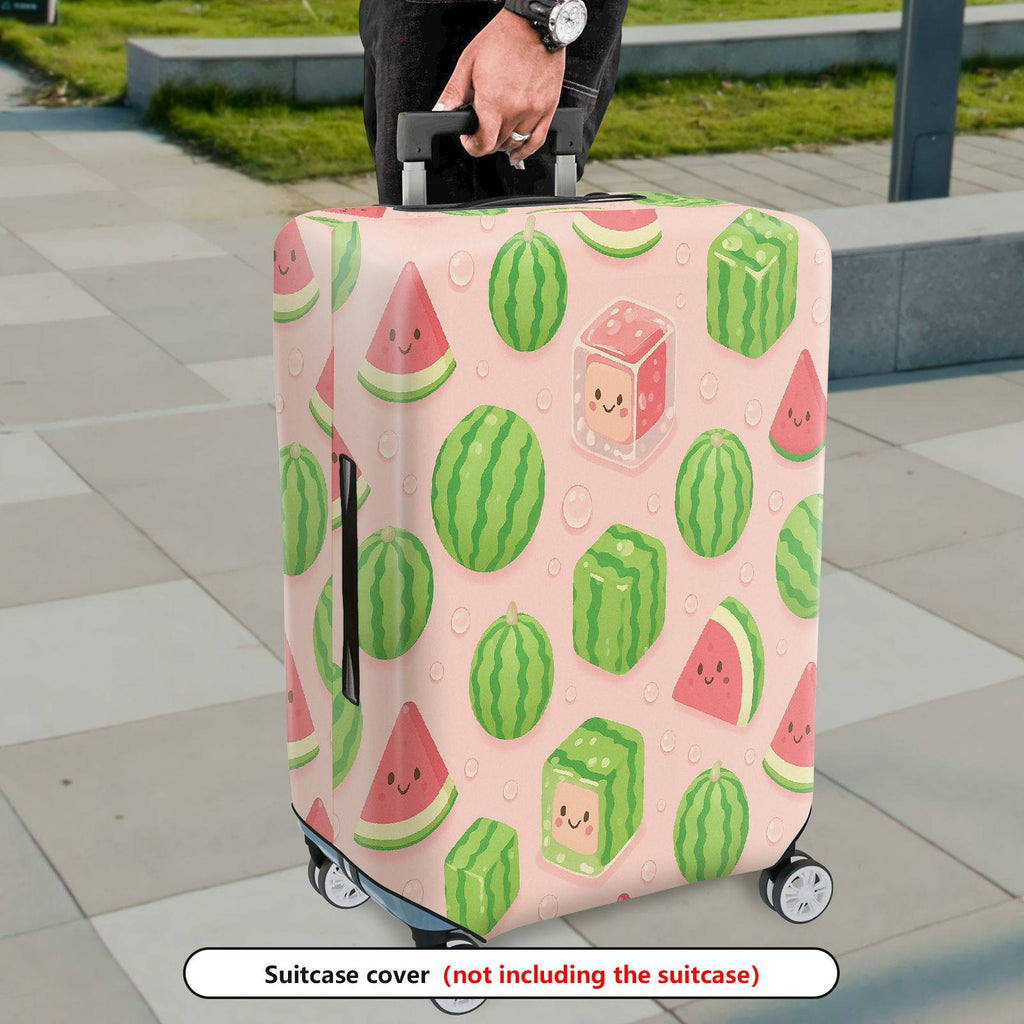 1-Piece Cute Watermelon Pink Fun Cheerful Playful  Suitcase Luggage Cover, Stretch Protective Sleeve