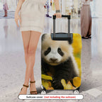 1-Piece Panda Autumn Leaves Nature Wildlife Cute  Suitcase Luggage Cover, Stretch Protective Sleeve