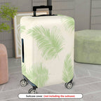 1-Piece Green Leaf Pattern Tropical Nature Travel Holiday  Suitcase Luggage Cover, Stretch Protective Sleeve