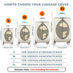 1-Piece Geometric Abstract Black White Minimalist Art Chic Modern  Suitcase Luggage Cover, Stretch Protective Sleeve