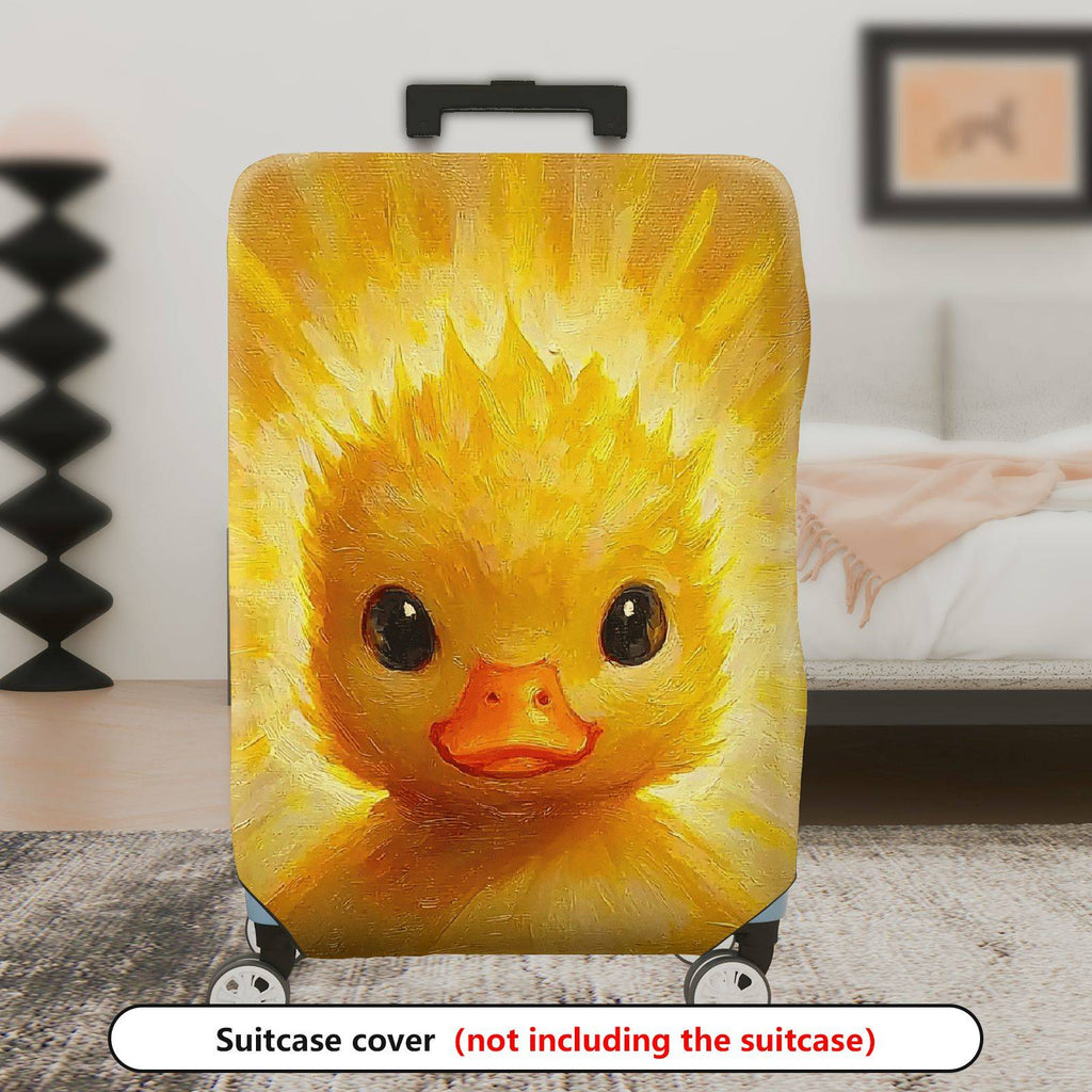 1-Piece Cute Yellow Duckling Art Colorful  Animal Fun  Suitcase Luggage Cover, Stretch Protective Sleeve