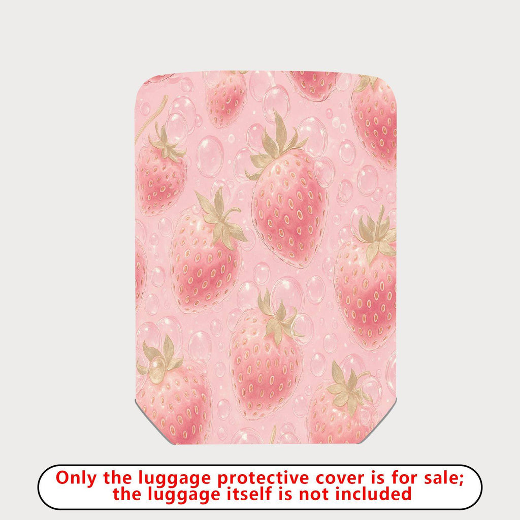 1-Piece Strawberry Pink Bubble Cute Fun Cheerful  Suitcase Luggage Cover, Stretch Protective Sleeve