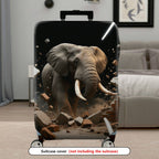 1-Piece Elephant Brick Wall Illustration Bold Impact Artistic Creative Elephant theme, Holiday  Suitcase Luggage Cover, Stretch Protective Sleeve