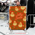 1-Piece Jolly Santa Festive Christmas Holiday Cheer Travel  Suitcase Luggage Cover, Stretch Protective Sleeve