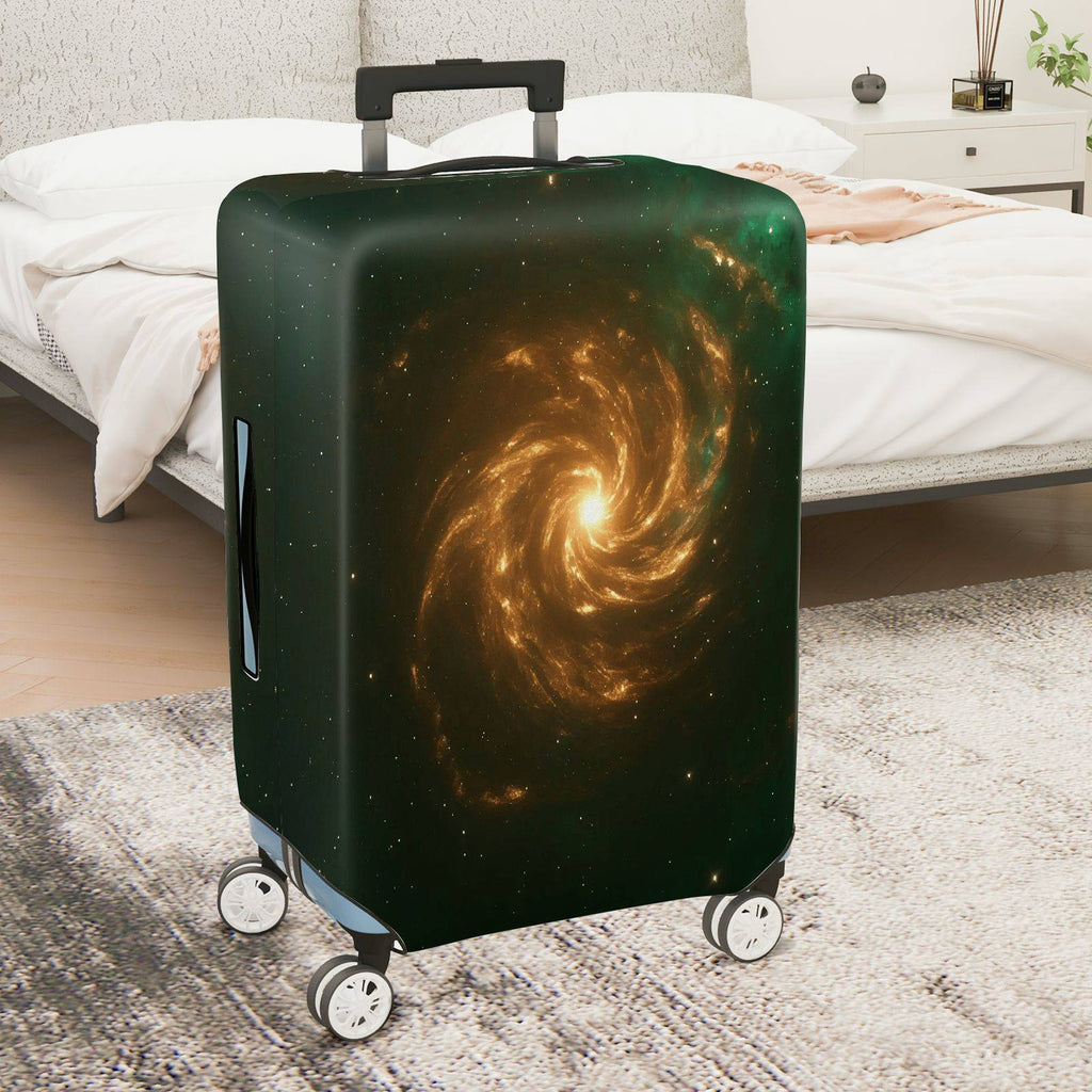 1-Piece Galaxy Nebula Cosmic Swirl Starry Glow  Suitcase Luggage Cover, Stretch Protective Sleeve