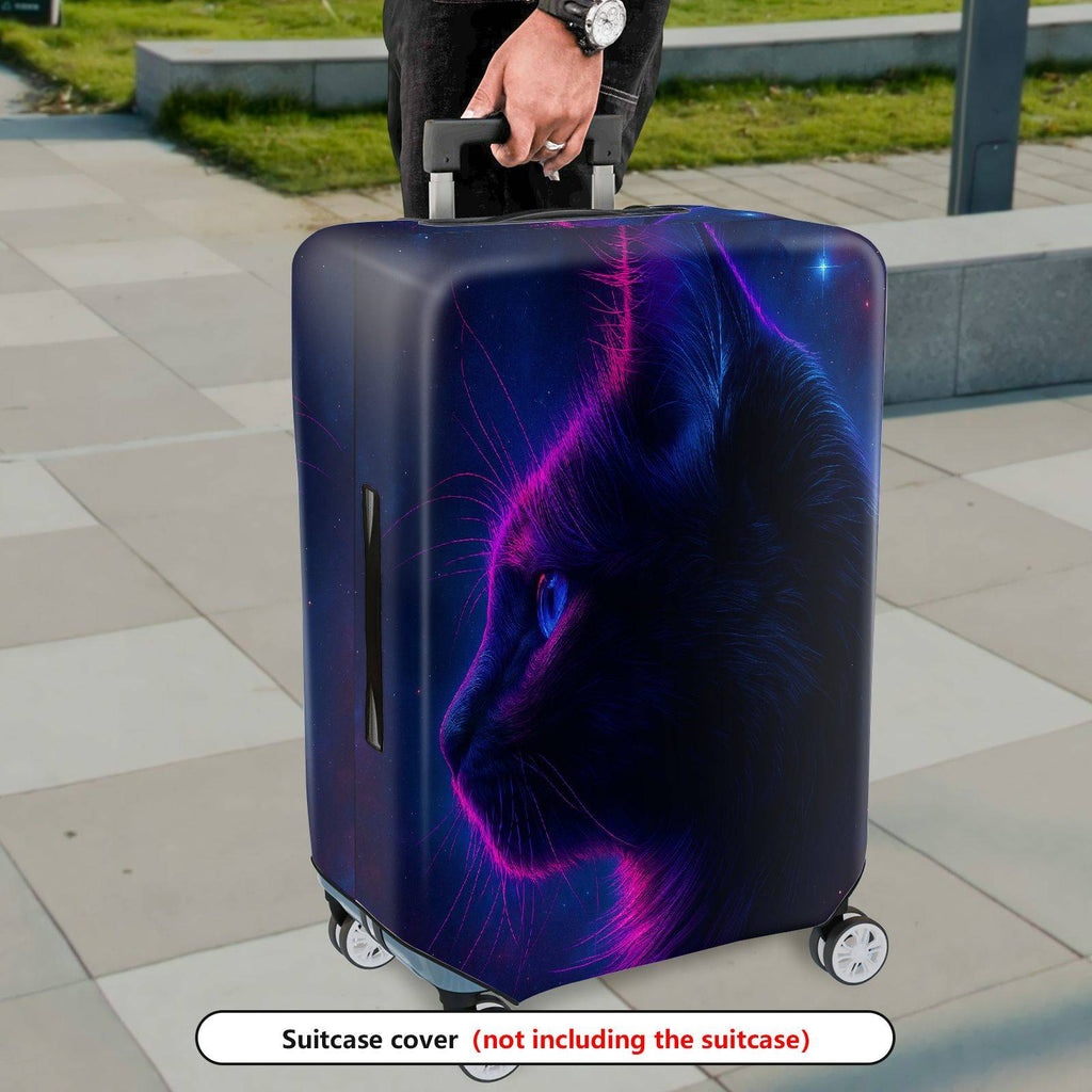 1-Piece Cosmic Cat Nebula Galaxy Space Stars  Suitcase Luggage Cover, Stretch Protective Sleeve
