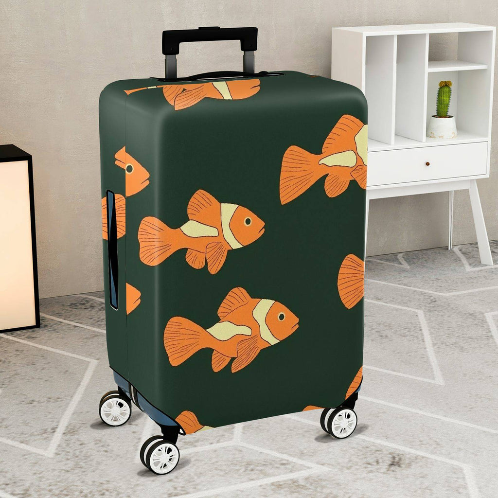1-Piece Animal Fish Green Pattern  Suitcase Luggage Cover, Stretch Protective Sleeve