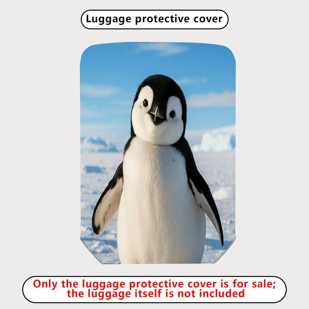 1-Piece Cute Penguin Arctic Winter Blue Sky Snow  Suitcase Luggage Cover, Stretch Protective Sleeve