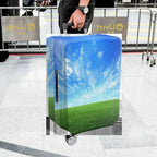 1-Piece Blue Sky Green Field Nature Scenic Landscape  Suitcase Luggage Cover, Stretch Protective Sleeve