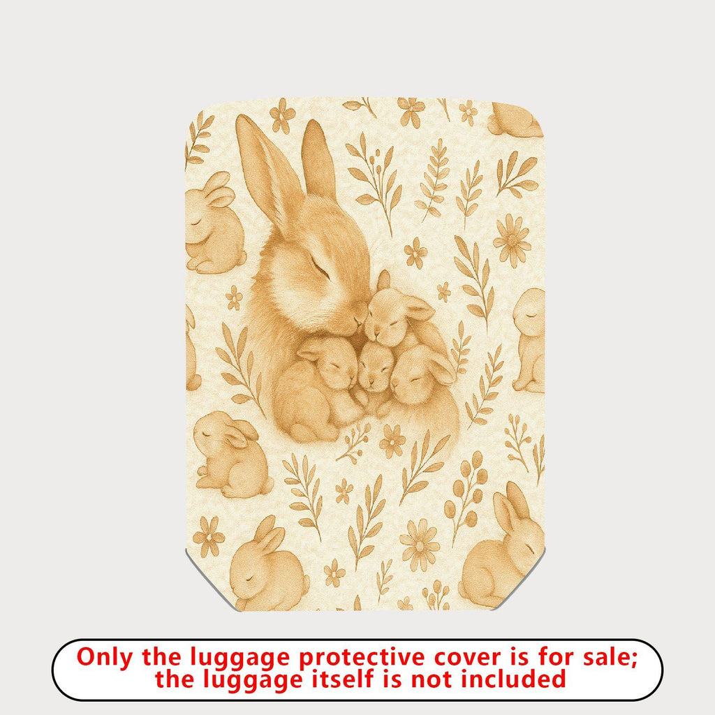 1-Piece Rabbit Floral Cute Adorable Animal Spring  Suitcase Luggage Cover, Stretch Protective Sleeve