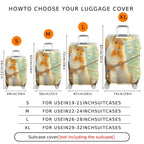 1-Piece Forest Squirrel Winter Scene Cute Animal Nature  Suitcase Luggage Cover, Stretch Protective Sleeve