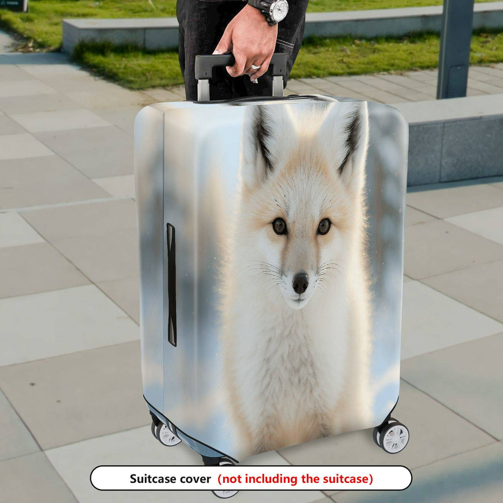 1-Piece Cute Fox Snowy Forest Animal Wildlife Nature Art  Suitcase Luggage Cover, Stretch Protective Sleeve
