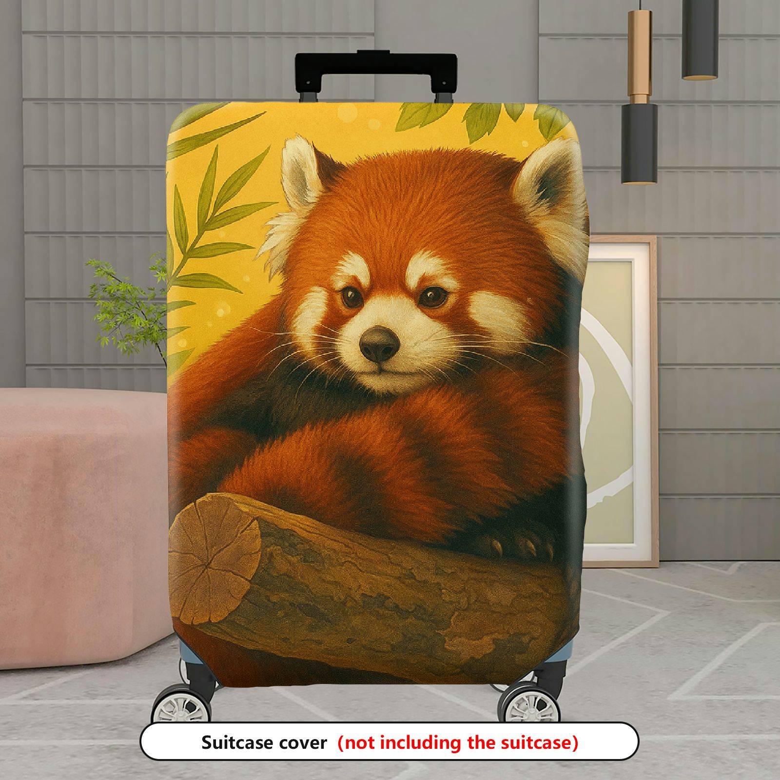 1-Piece Red Panda Forest Nature Wildlife Animal Cute  Suitcase Luggage Cover, Stretch Protective Sleeve