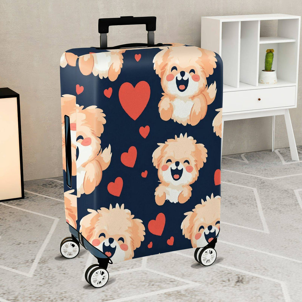 1-Piece Cute Dog Heart  Travel Holiday Fun  Suitcase Luggage Cover, Stretch Protective Sleeve
