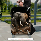 1-Piece Elephant Brick Wall Illustration Bold Impact Artistic Creative Elephant theme, Holiday  Suitcase Luggage Cover, Stretch Protective Sleeve
