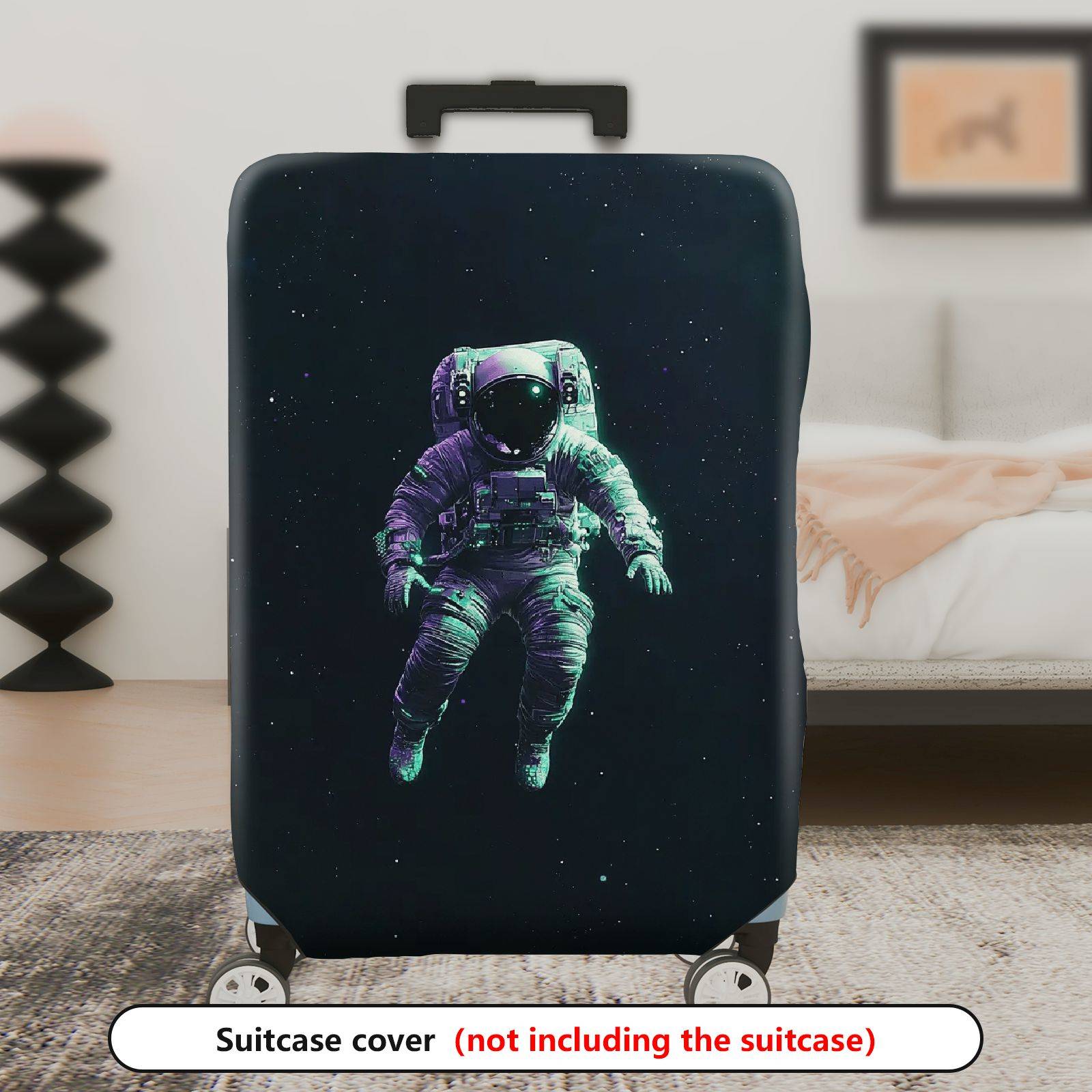 1-Piece Space Astronaut Galaxy Cosmic Universe Star  Suitcase Luggage Cover, Stretch Protective Sleeve